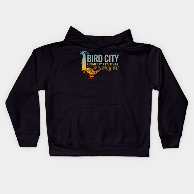 Old School Logo in Sunset Kids Hoodie by BirdCityComedyFestival